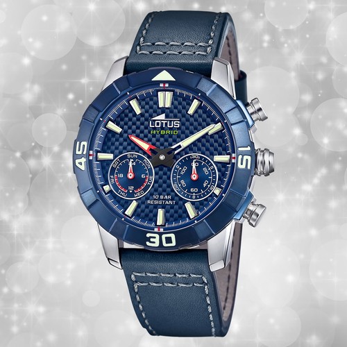 Orologio polso pelle blu - orologio,